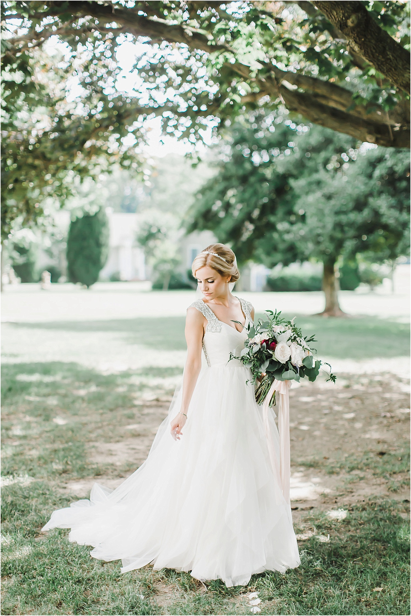 Beaded Hayley Paige Wedding Dress for an Outdoor Eastern Shore of Maryland Wedding 