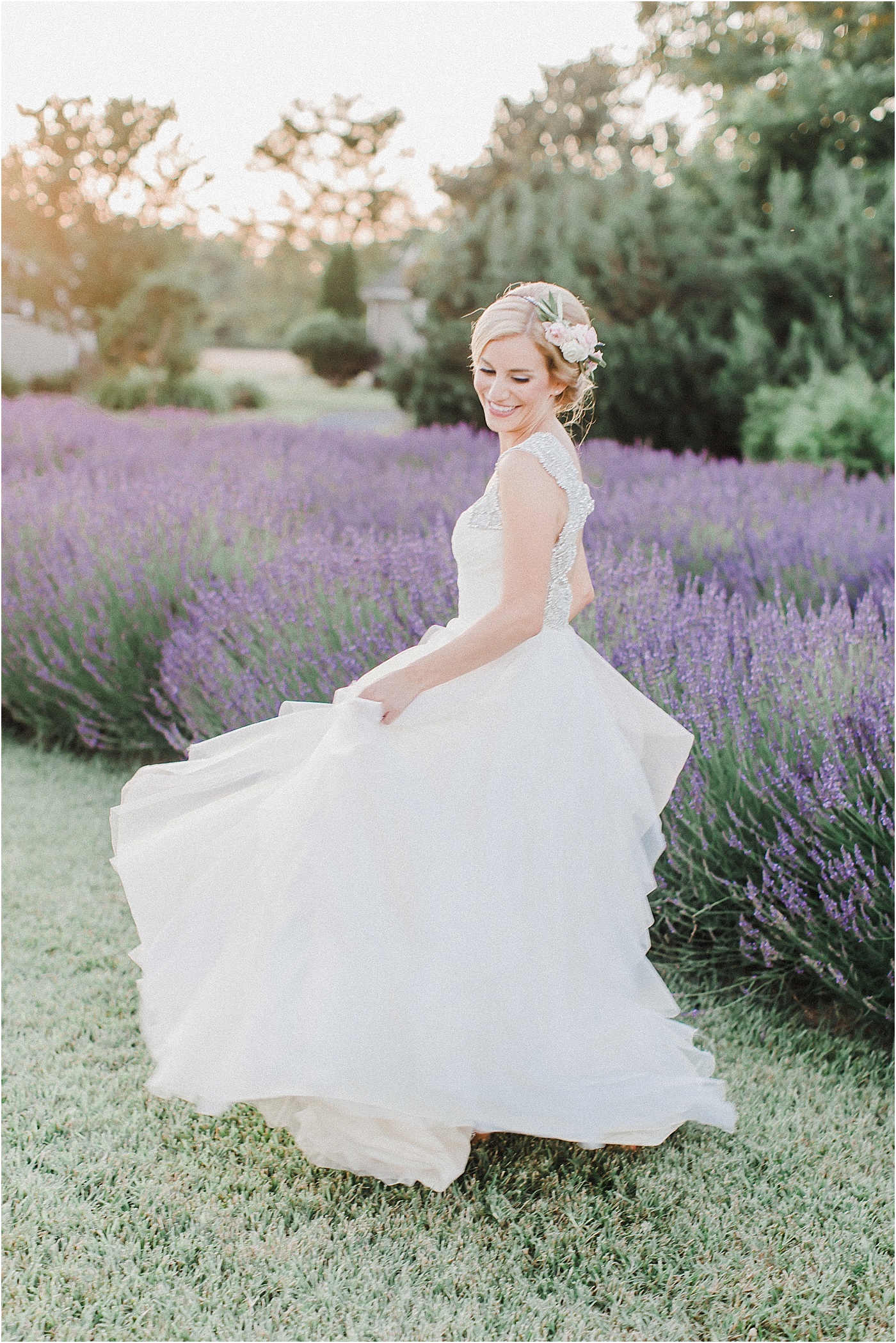 Lavender Field Bridal Photos + Hayley Paige Wedding Dress 