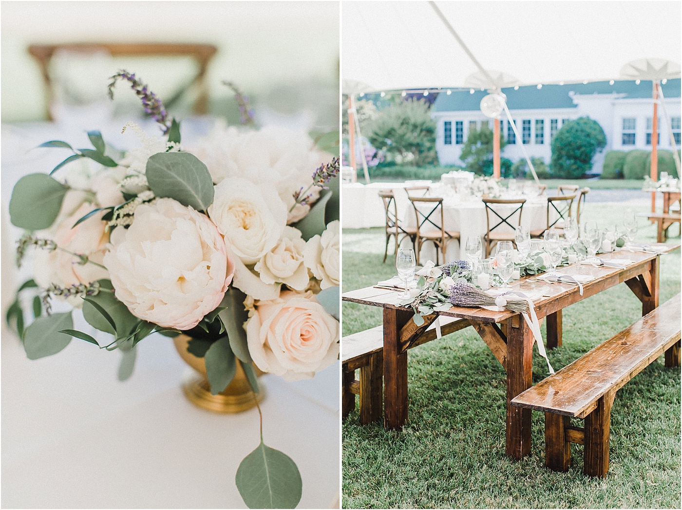 Farm Tables + Crossback Chairs Wedding 